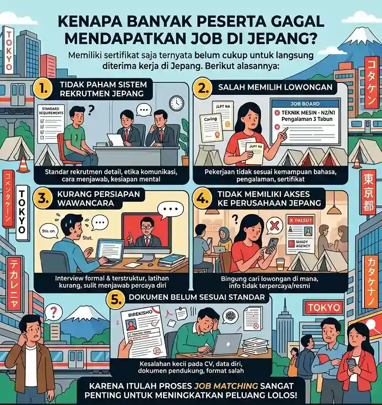 Penyebab gagal kerja di Jepang